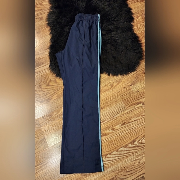 SJB Active Navy Track Pants With Baby Blue Double Stripes Women's Size L - Picture 3 of 10